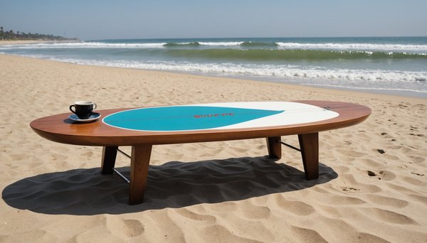 Table basse originale surf pour des événements mémorables